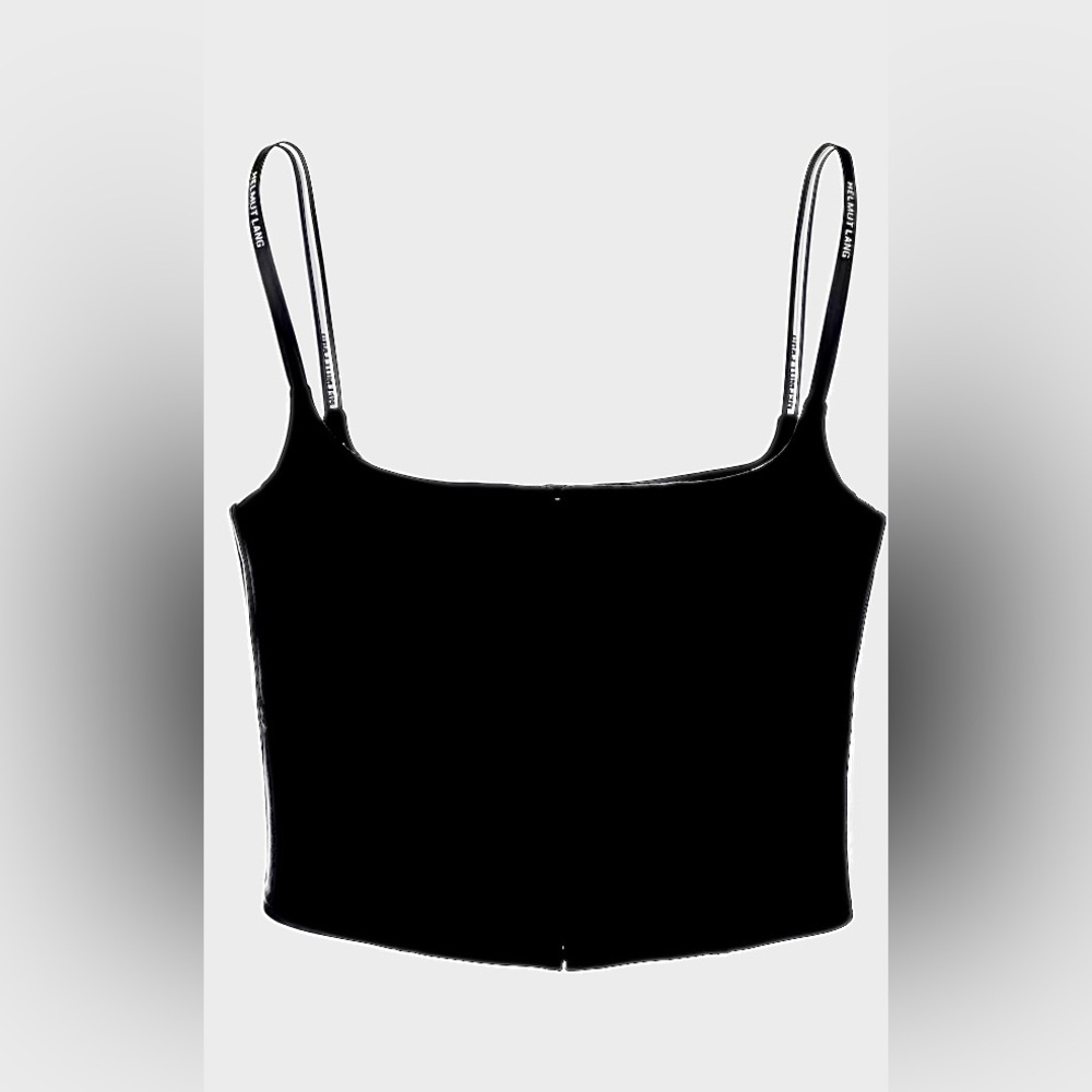 Authentic Helmut  Lang NWT Corset Black Spaghetti Logo Strap Top